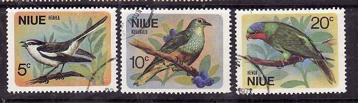 Niue-Sc#139-41- id5-used set-Birds-1971-