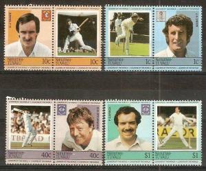 Tuvalu - Nanumea 1985 Famous Cricket Players 8v MNH # 3262