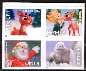4946-4949 block of 4 Rudolph the Red-Nosed Reindeer (4949a), no per item S&H fee