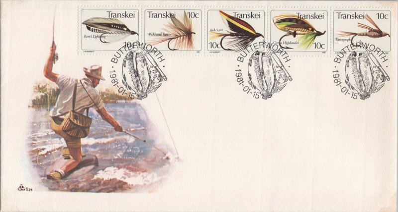 ZAYIX South Africa - Transkei 70 FDC Fishing Flies Sports Marine Life 080522SM52 