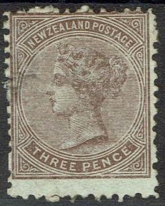 NEW ZEALAND 1874 QV 3D WHITE PAPER PERF 12.5 