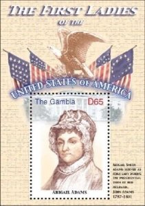 GAMBIA FIRST LADIES OF THE UNITED STATES - ABIGAIL ADAMS S/S MNH