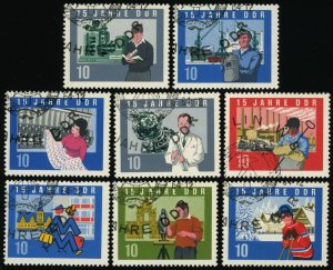 GERMANY DDR Sc 724, 730, 732-35, 737-38 USED - 1964 DDR Occupations-Partial Set