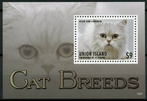 Union Island Grenadines St Vincent 2013 MNH Cat Breeds II 1v S/S Pets Stamps