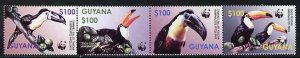 GUYANA - 2003 - Toucans - Perf 4v Strip - Mint Never Hinged