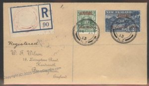 New Zealand 1913 Aitutaki Birmingham England Registered Cover G112396