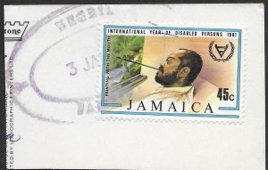 Jamaica #505 1981 used on piece.