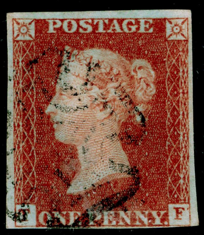 SG8, 1d red-brown PLATE 30, USED. Cat £120. BLACK MX. TF