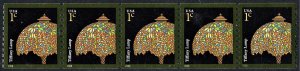 SC#3758A 1¢ Tiffany Lamp Plate Strip of Five: #S11111 (2008) MNH