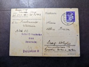 1943 Germany WWII Buchenwald Concentration Camp Cover Weimar to KZ