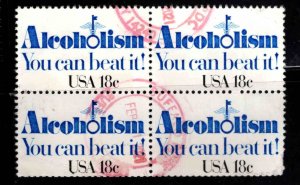 USA Scott 1927 Used Alcoholism, You can Beat it stamp block