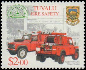 Tuvalu #850-853, Complete Set(4), 2001, Fire / Firefighting, Never Hinged