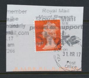 QE II Machin year 2017 new value £1.17 Fine Used  on piece