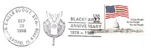 US SPECIAL POSTMARK EVENT COVER BLACK HAWK ANNIVERSARY EAGLE SCOUT ROCKFORD IL