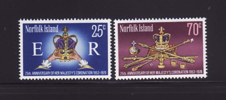 Norfolk Island 229-230 Set MNH Coronation Regalia, Crowns