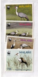 MALAWI # 494a-497a VF-MNH WMK 373 WWF CRANES CAT VALUE $65 