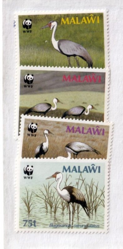 MALAWI # 494a-497a VF-MNH WMK 373 WWF CRANES CAT VALUE $65 