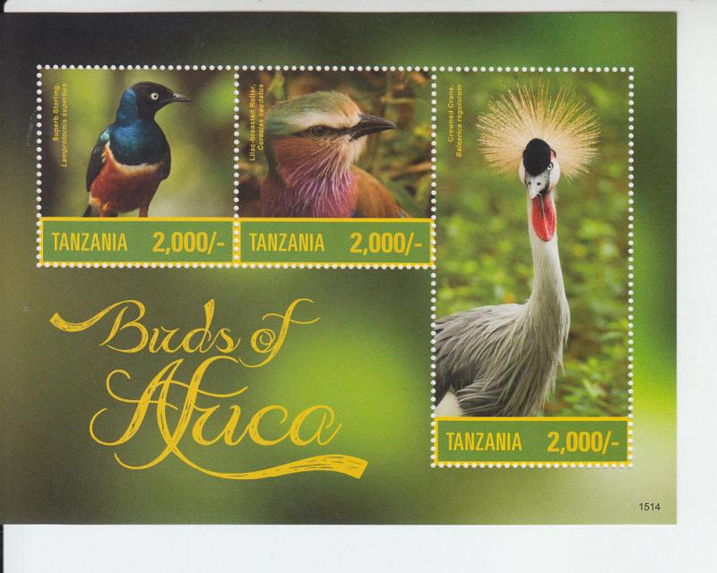 2016 Tanzania Birds of Africa II MS3 (Scott 2771) MNH