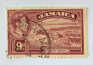 Jamaica  1938  Scott 124 used - 6p, King George VI & Kingston Harbour