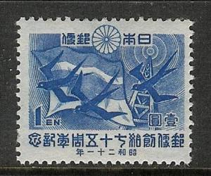 Japan Scott 378 Mint - Government Postal Service, 75th An...