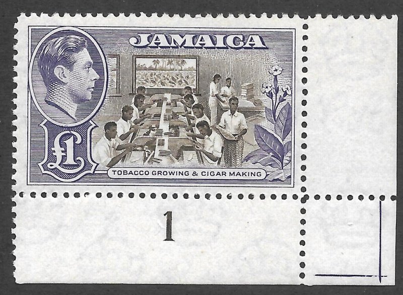 Doyle's_Stamps: Superb 1949 Jamaican 1-Pd King George VI Postage Stamp, #141**