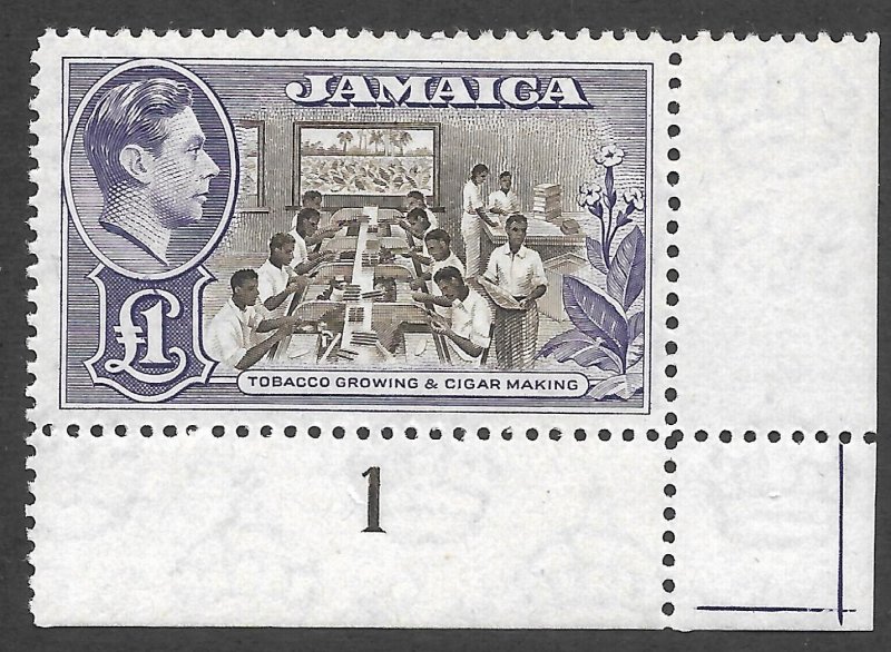 Superb 1949 Jamaican 1Pd King VI Postage Stamp, 141