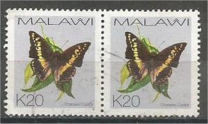 MALAWI, 2002, used 20k, Butterflies Scott 711