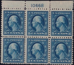 #504 Mint OG, VF, Plate number block of 6 (CV $140) (CV $7.5 - ID49735) - Jos...