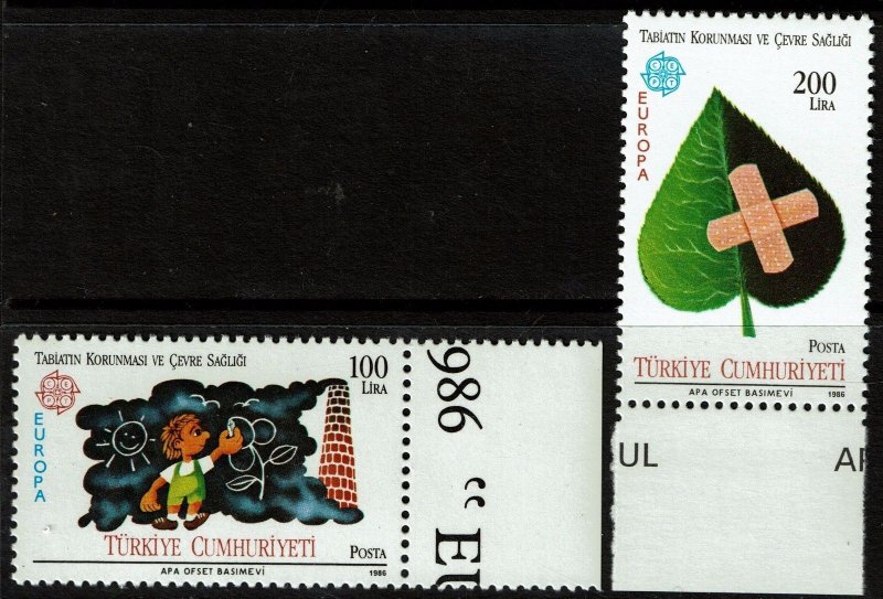 Turkey 2345-46 MNH - Europa Pollution Environment - 1986