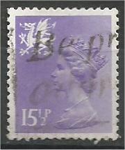 GREAT BRITAIN, WALES, Machins, 1982, used 151/2p light violet, Scott WMMH27