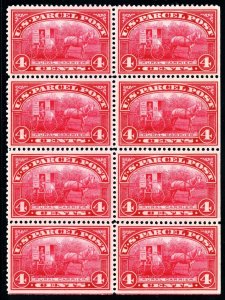 Scott Q4 OH MNH VF US 1912 Parcel Post Block of 8 SCV $620+