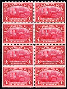 USAstamps Unused VF US 1912 Parcel Post Block of 8 Scott Q4 OG MNH SCV $620+