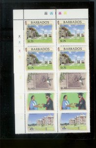 BARBADOS Sc#954-957 Complete Mint Never Hinged PLATE BLOCK Set