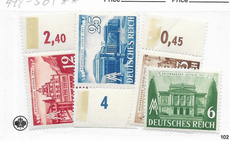 Germany #498-501MH CAT VALUE $1.65