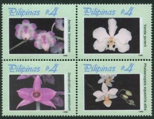 Philippines 2428-2429 ad blocks, MNH. Orchids 1996.