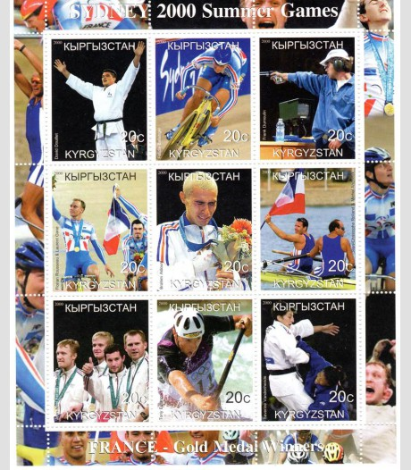 Kyrgyzstan 2000 SYDNEY OLYMPIC Games France Gold Medal Sheet Perforated Mint NH