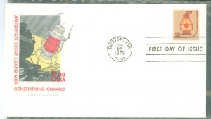 US 1612 1979 $5 Railroad Lamp, High Value Of The Americana Series, On An Addressed FDC With A House Of Farnum Cachet