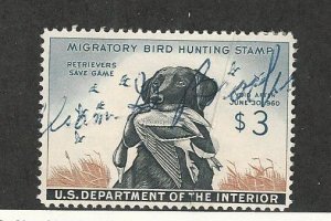 United States, Postage Stamp, #RW26 Used, Duck Stamp 1959 Crease