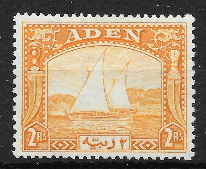 ADEN SG10 1937 2r YELLOW DHOW MTD MINT