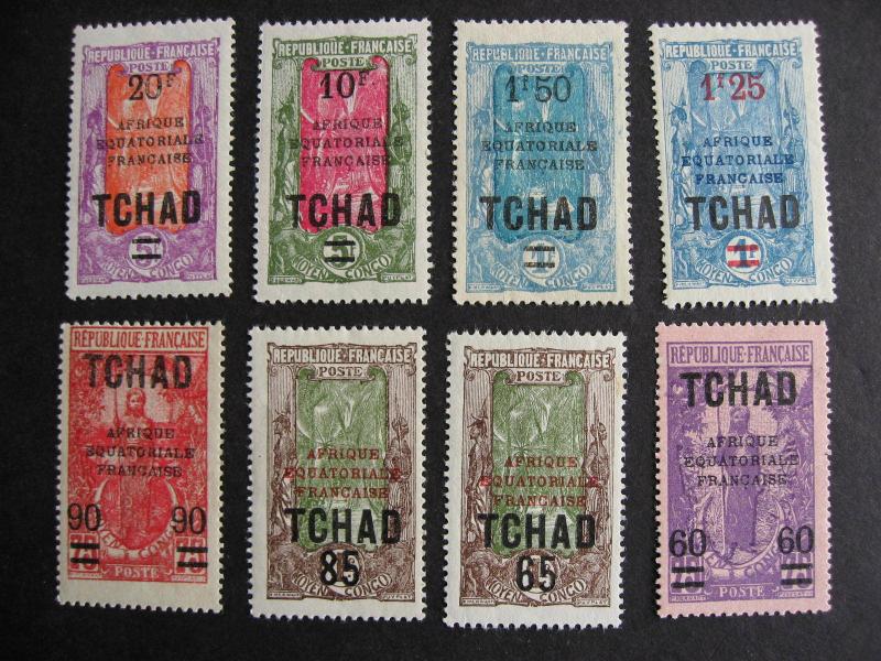 CHAD Sc 51-9 (no 57) MH white spots are album page adhesions check them out!