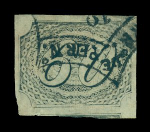 BRAZIL 1844 INCLINADOS  60r black Sc# 9 used XF - PERNAMBUCO shield shape cancel