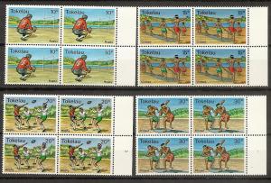 Tokelau  69-72 MNH 1979 Sports-Rugby, Cricket Blocks