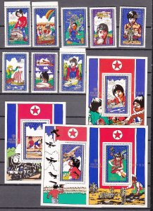 Z2945 1979 north korea mnh set +s/s #1870-7,1878-81 ,int,l year of the child