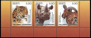 Estonia 1997 Sc 319d-f Leopard Rhinoceros Tuur