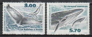 2000 St. Pierre and Miquelon - Sc 690-1 - MNH VF - 2 single - Whales