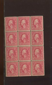 505 Washington Perf 11 Double Color Error Block of 12 Stamps NH (Bz 249)