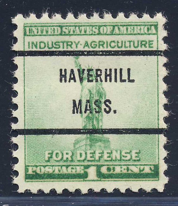 Haverhill MA, 899-71 Bureau Precancel, 1¢ National Defense