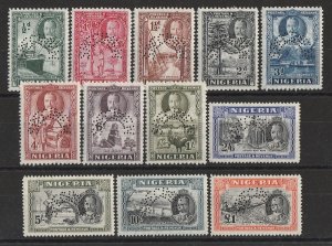 NIGERIA : 1936 KGV Pictorial set ½d-£1, SPECIMEN. 