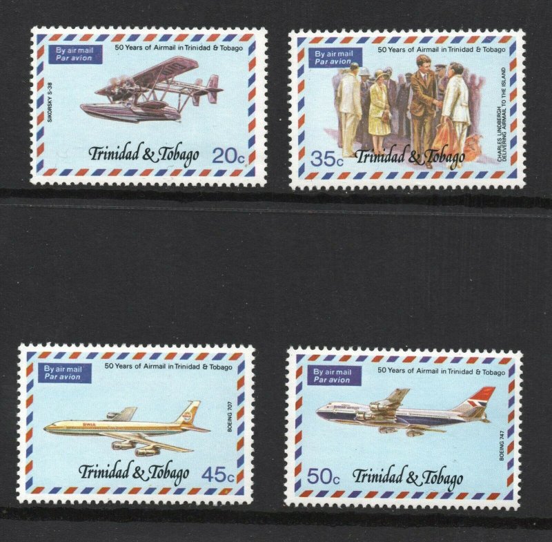 Trinidad & Tobago  (1977)  - Scott # 268 - 271,     Aviation