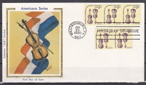 United States, Scott cat. 1813. Violins, Coil stamps. Silk First day cover. ^